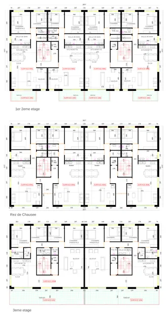 All floors with areas